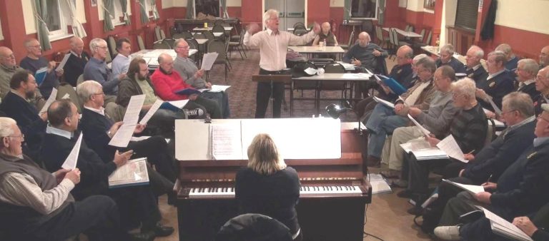 (21) A recent rehearsal at St Finbarrs church [HQ} with Alwyn Humphreys, preparing us for our performance at the Royal Albert Hall in May. 10490068_898179370203215_1521973347327865481_o